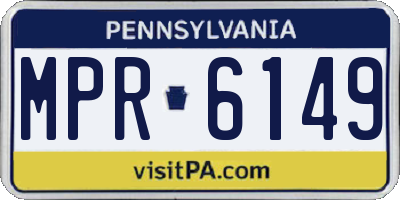 PA license plate MPR6149