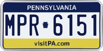 PA license plate MPR6151