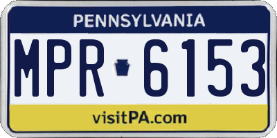 PA license plate MPR6153