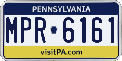 PA license plate MPR6161