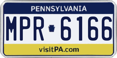 PA license plate MPR6166