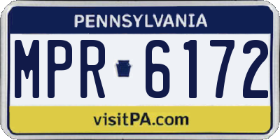 PA license plate MPR6172