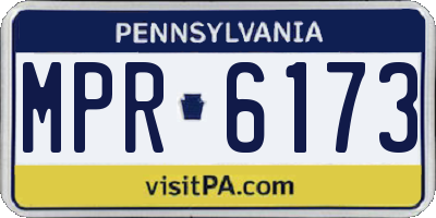 PA license plate MPR6173