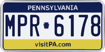 PA license plate MPR6178