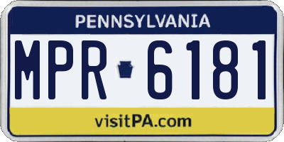 PA license plate MPR6181