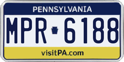 PA license plate MPR6188