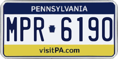 PA license plate MPR6190