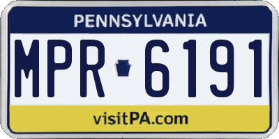 PA license plate MPR6191