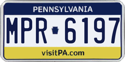 PA license plate MPR6197