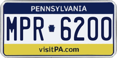 PA license plate MPR6200