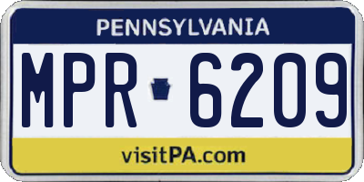 PA license plate MPR6209