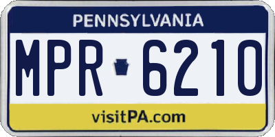 PA license plate MPR6210