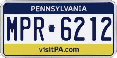 PA license plate MPR6212