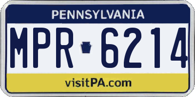 PA license plate MPR6214