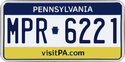 PA license plate MPR6221