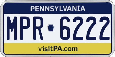 PA license plate MPR6222