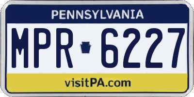 PA license plate MPR6227