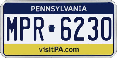 PA license plate MPR6230