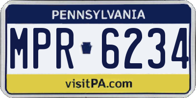 PA license plate MPR6234