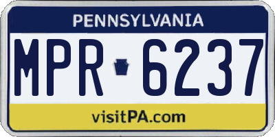 PA license plate MPR6237