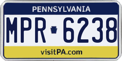 PA license plate MPR6238