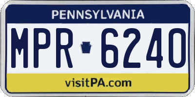 PA license plate MPR6240