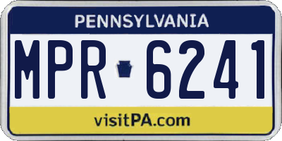 PA license plate MPR6241