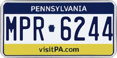 PA license plate MPR6244