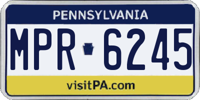 PA license plate MPR6245