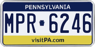 PA license plate MPR6246