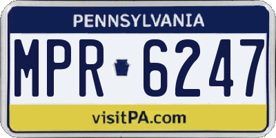 PA license plate MPR6247