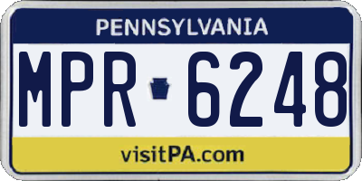 PA license plate MPR6248