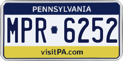 PA license plate MPR6252