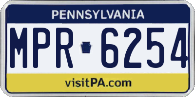 PA license plate MPR6254