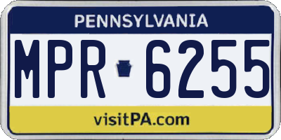 PA license plate MPR6255