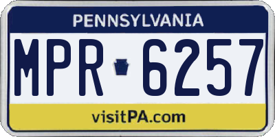PA license plate MPR6257