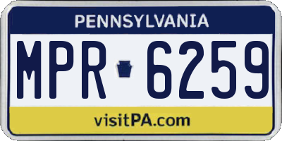 PA license plate MPR6259
