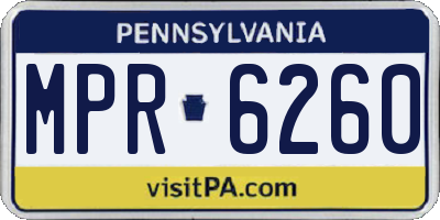 PA license plate MPR6260