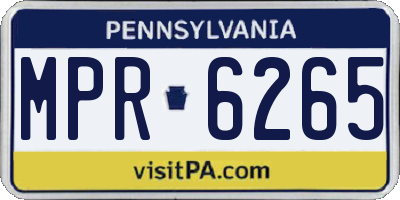 PA license plate MPR6265