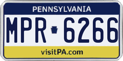 PA license plate MPR6266