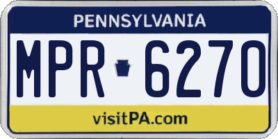 PA license plate MPR6270