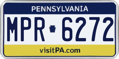 PA license plate MPR6272