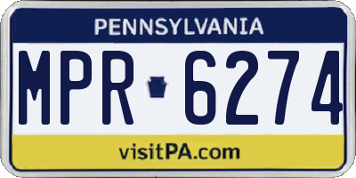 PA license plate MPR6274