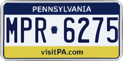 PA license plate MPR6275