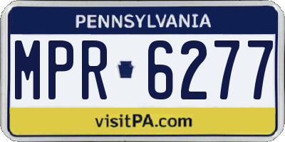 PA license plate MPR6277
