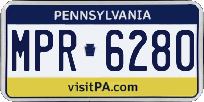 PA license plate MPR6280