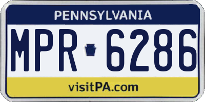 PA license plate MPR6286