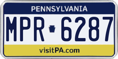 PA license plate MPR6287