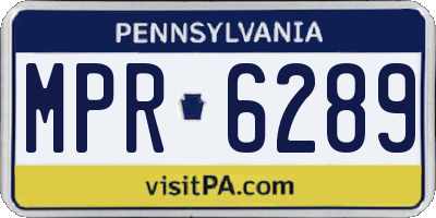 PA license plate MPR6289