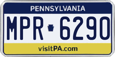 PA license plate MPR6290